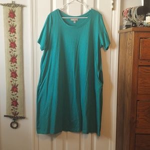 Soft Teal Comfy Dress by Woman Within Size 18/20